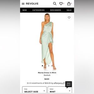 Revolve Marea Dress in Mint. Brand: Baobab. Size: Small